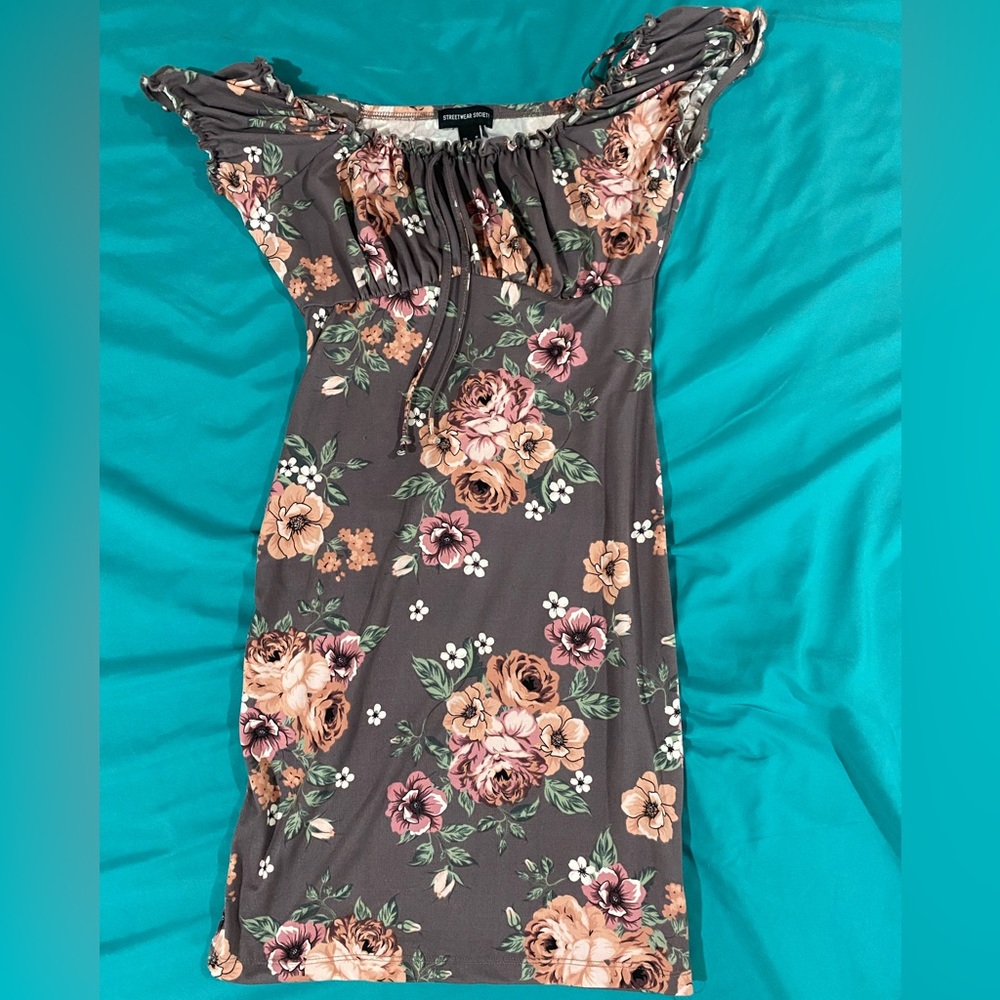 Floral off shoulder dress